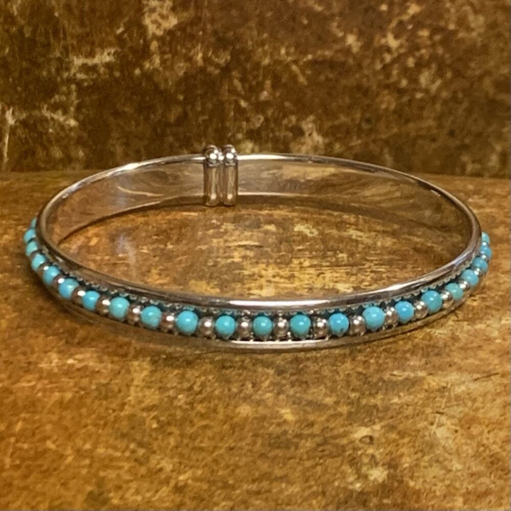 Bronze Milor Italy Silver and Turquoise Bangle Bracelet